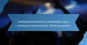 Feedback Mechanisms: stakeholder input, continuous improvement, follow-up actions