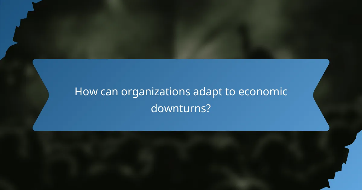 How can organizations adapt to economic downturns?