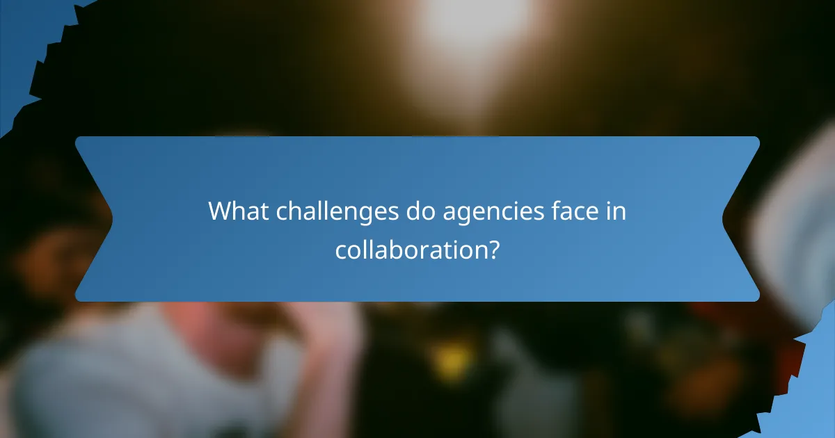 What challenges do agencies face in collaboration?