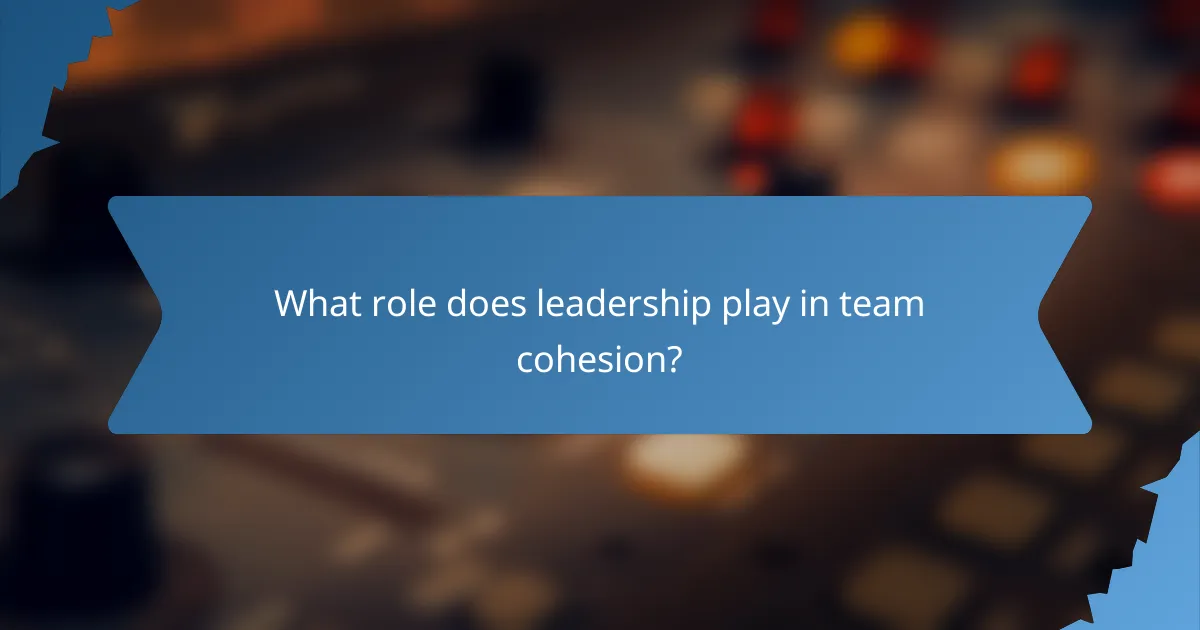 What role does leadership play in team cohesion?