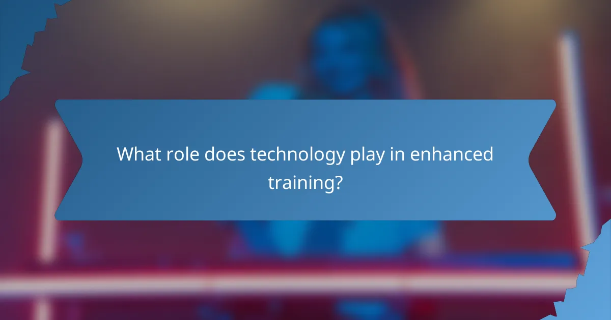 What role does technology play in enhanced training?